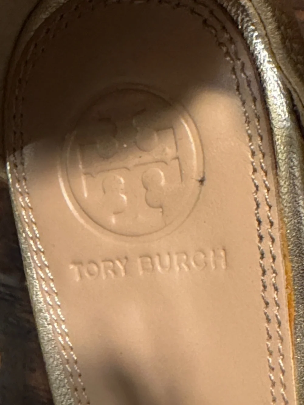 Tory Burch Metallic Gold Braided Espadrille Wedge Sandals, Sz 8.5, Like New